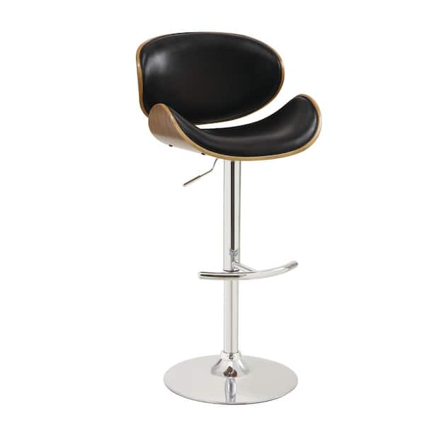 Coaster Adjustable Bar Stool in Black and Chrome 