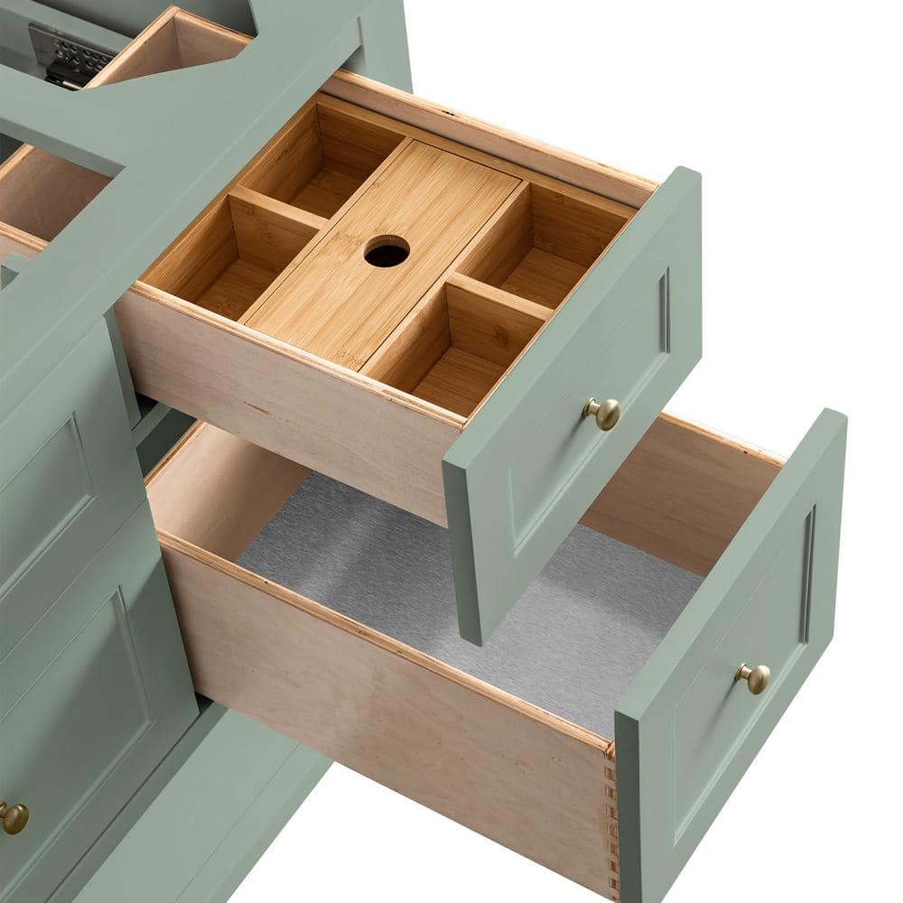 Smokey Celadon Green Solid Wood 48" Single Bathroom Vanity Base
