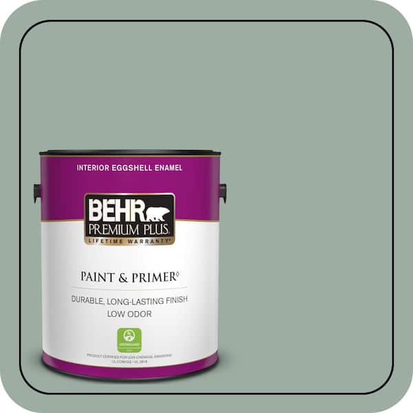 BEHR PREMIUM PLUS 1 gal. #N420-3 Misty Moss Eggshell Enamel Low Odor Interior Paint & Primer