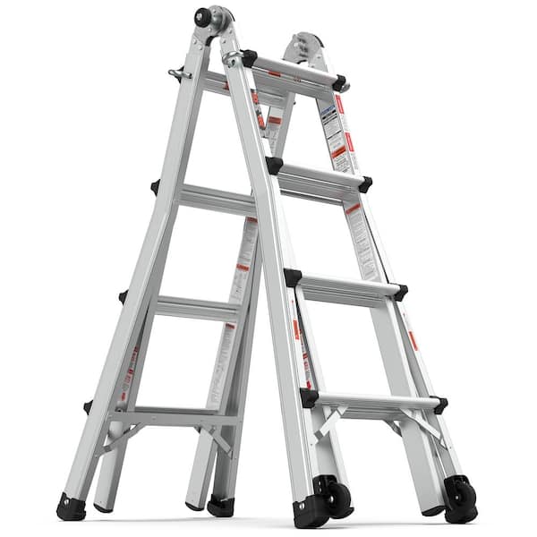 Angel Sar 7.2 ft. Aluminum Step Ladder (17 ft. Reach), 300 lb. Load Capacity Type IA Duty Rating