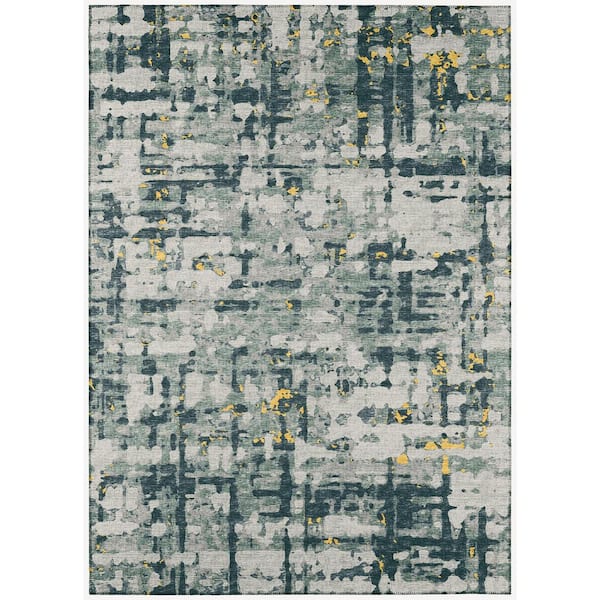 Addison Rugs Bravado Gold 5 ft. x 7 ft. 6 in. Geometric Indoor/Outdoor Washable Area Rug