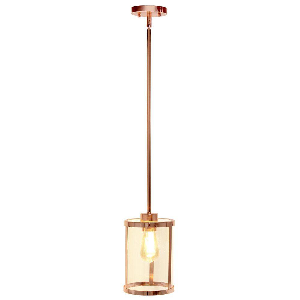 Rose Gold Farmhouse 55" Adjustable Glass Pendant Light