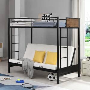 Harper & Bright Designs Black Twin Over Full Multi-Function Metal Bunk ...