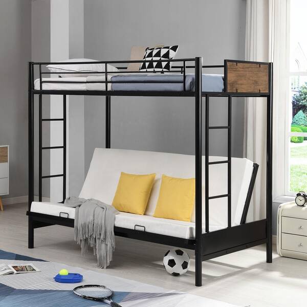 Eer Rustic Black Twin Over Full, How To Build A Futon Bunk Bed