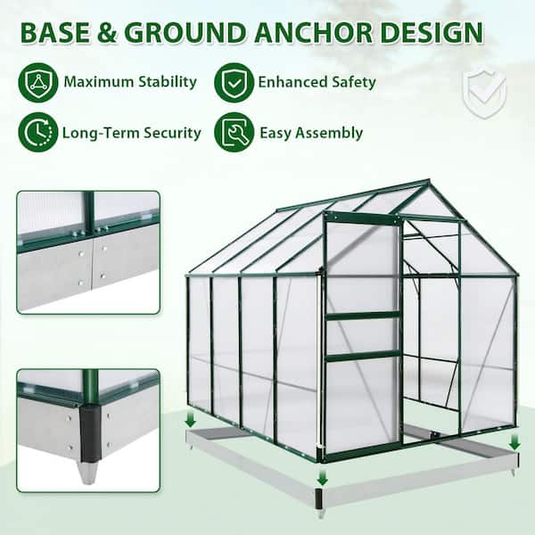 COOS BAY 6 ft. x 8 ft. x 7 ft. Outdoor Walk-In Greenhouse PC