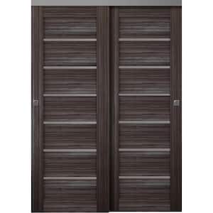 Alba 36 in. x 80 in. Gray Oak Finished Wood Composite Bypass Sliding Door