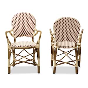 Seva Beige and Red Dining Chair (Set of 2)