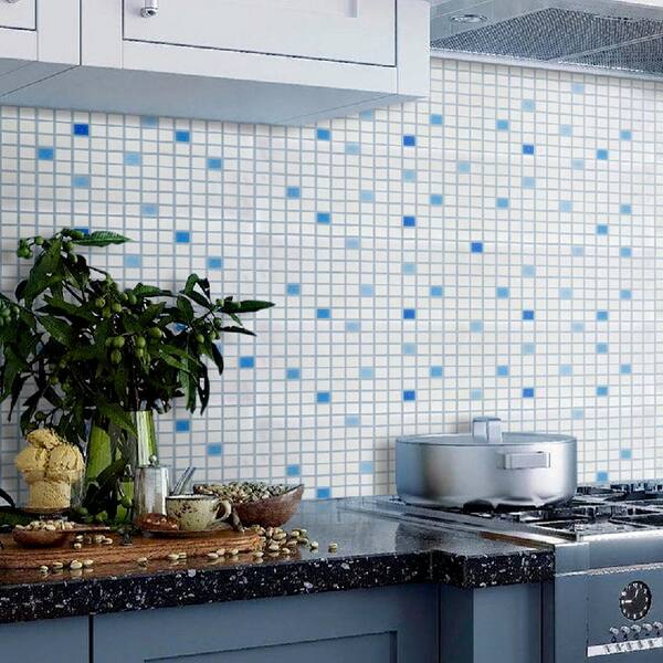 Apollo Tile Dune Denim Blue 12-in x 12-in Glossy Glass Uniform Squares Floor and Wall Tile (20-sq. ft/ Carton)