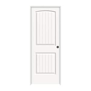 24 in. x 80 in. Santa Fe White Painted Left-Hand Smooth Solid Core Molded Composite MDF Single Prehung Interior Door