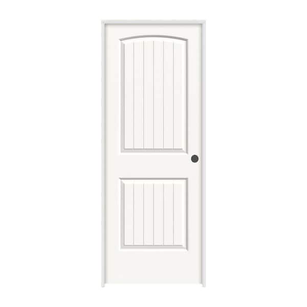 JELD-WEN 24 in. x 80 in. Santa Fe White Painted Left-Hand Smooth Solid Core Molded Composite MDF Single Prehung Interior Door