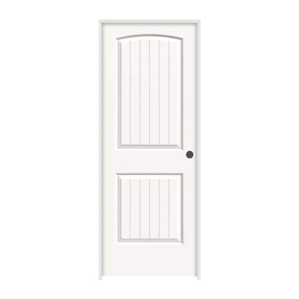 JELD-WEN 32 in. x 80 in. Santa Fe White Painted Left-Hand Smooth Molded Composite Single Prehung Interior Door