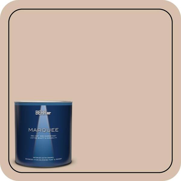 BEHR MARQUEE 1 qt. #ICC-42 Comforting Satin Enamel Interior Paint & Primer