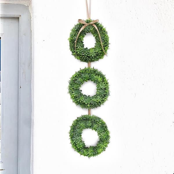  2 Pack Metal Wreath Frame Heart Green Metal DIY Floral