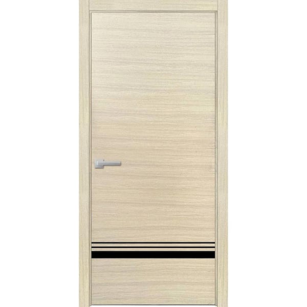 Sartodoors 0012 42 in. x 96 in. Left-Hand/Inswing Solid Natural Veneer Single Prehung Interior Door with Hardware
