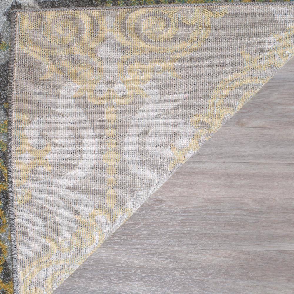 Grey and Ivory High Pile Synthetic Area Rug