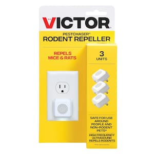 PestChaser Mini Electronic Rodent Repeller with Nightlight (3-Pack) - Repels Mice and Rats