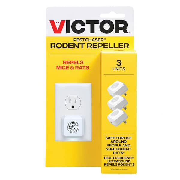 PestChaser Mini Electronic Rodent Repeller with Nightlight (3-Pack) - Repels Mice and Rats