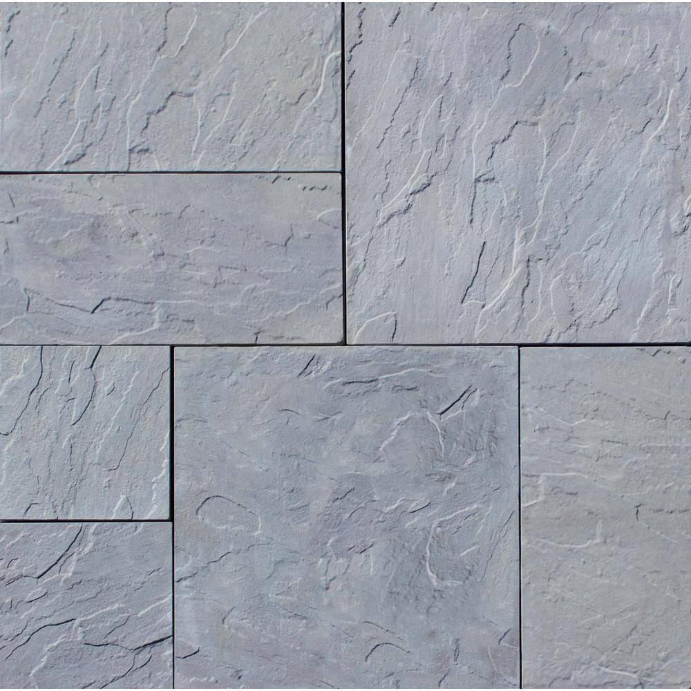 Patio-on-a-Pallet 12in. x 24in. and 24in. x 24in. Concrete Gray Basketweave Yorkstone Paver (18 Pieces/48 Sq Ft.) -  Nantucket Pavers, 30531