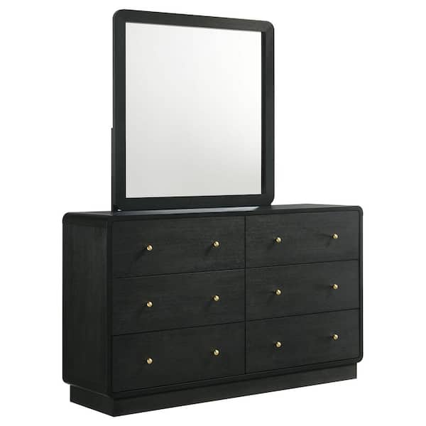 Coaster Cavelle Black 6-drawer 58.5 in. Dresser with Mirror