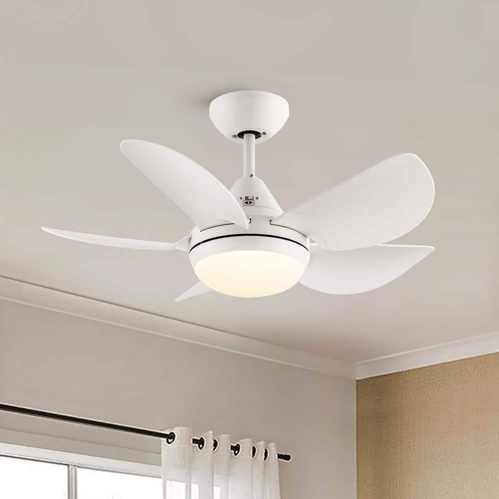 YUHAO 30 in. Indoor Integrated LED White Small Ceiling Fan with Light Kit  and Remote Control YH1086W302 - The Home Depot