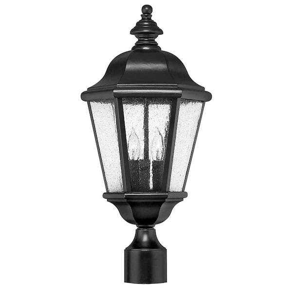HINKLEY - Edgewater 21.25 in. 3-Light Black Low Voltage Outdoor Pier or Post Mount