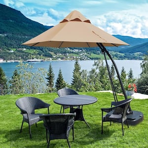 11 ft. Outdoor Aluminum Cantilever Sola Patio Umbrella in Beige