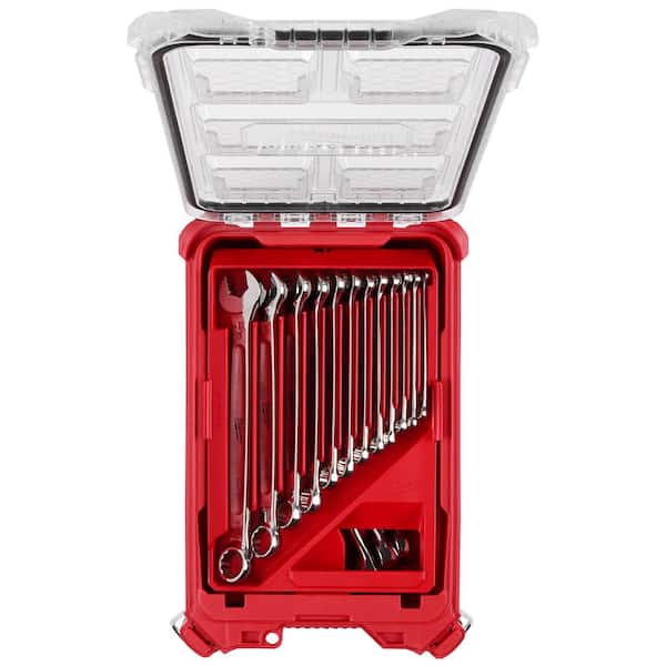 SAE Combination Wrench Set with PACKOUT Compact Organizer (15-Piece)