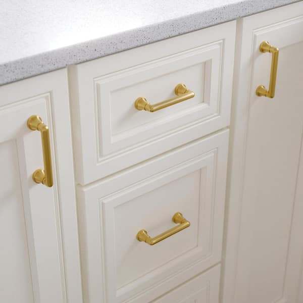10-Pack Phoebe 3 in. (76 mm) Modern Gold Cabinet Drawer Pulls