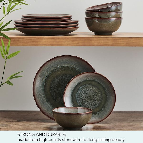 Pfaltzgraff Mackensie12-pc Stoneware Dinnerware Set. Blue, Service