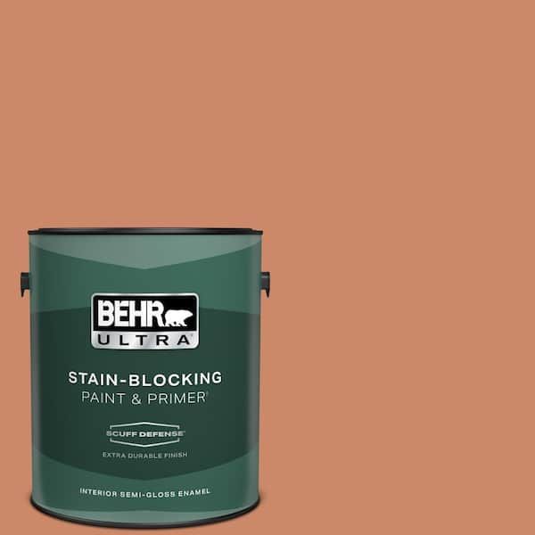 BEHR ULTRA 1 gal. #230D-5 Aztec Brick Extra Durable Semi-Gloss Enamel Interior Paint & Primer