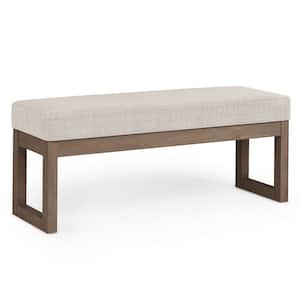 Milltown 45 in. Wide Contemporary Rectangle Large Ottoman Bench in Platinum Tweed Look Fabric