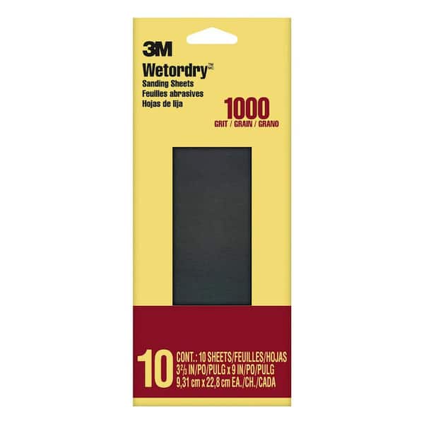 3M 3-2/3 in. x 9 in. 1000 Grit Sandpaper (10 Sheets-Pack)