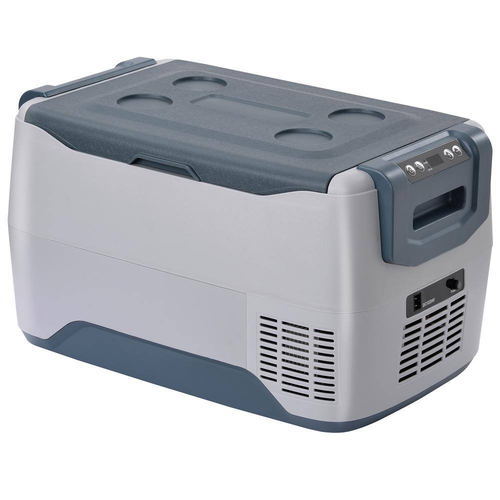 1.06 cu. ft. Frost Free Portable Freezer Cooler in Grey with Travel ...