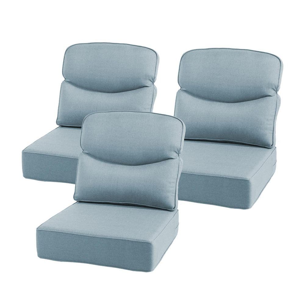 22 in. x 24 in. x 6 in. 6-Piece Olefin Deep Thick Seating Outdoor Lounge Chair Sofa Replacement Cushion in Baby Blue