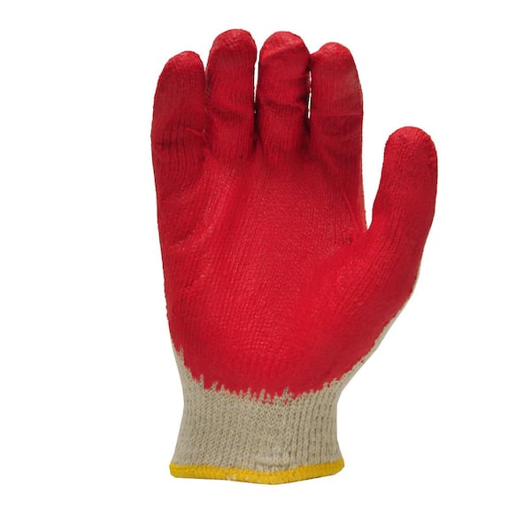 STRING KNIT 30 pairs Work Gloves with red latex palm 