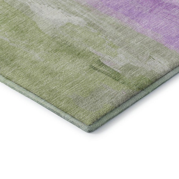 Mayfield Premium Machine Washable Abstract AMF1844 Aloe 10 ft. x 14 ft. Area Rug