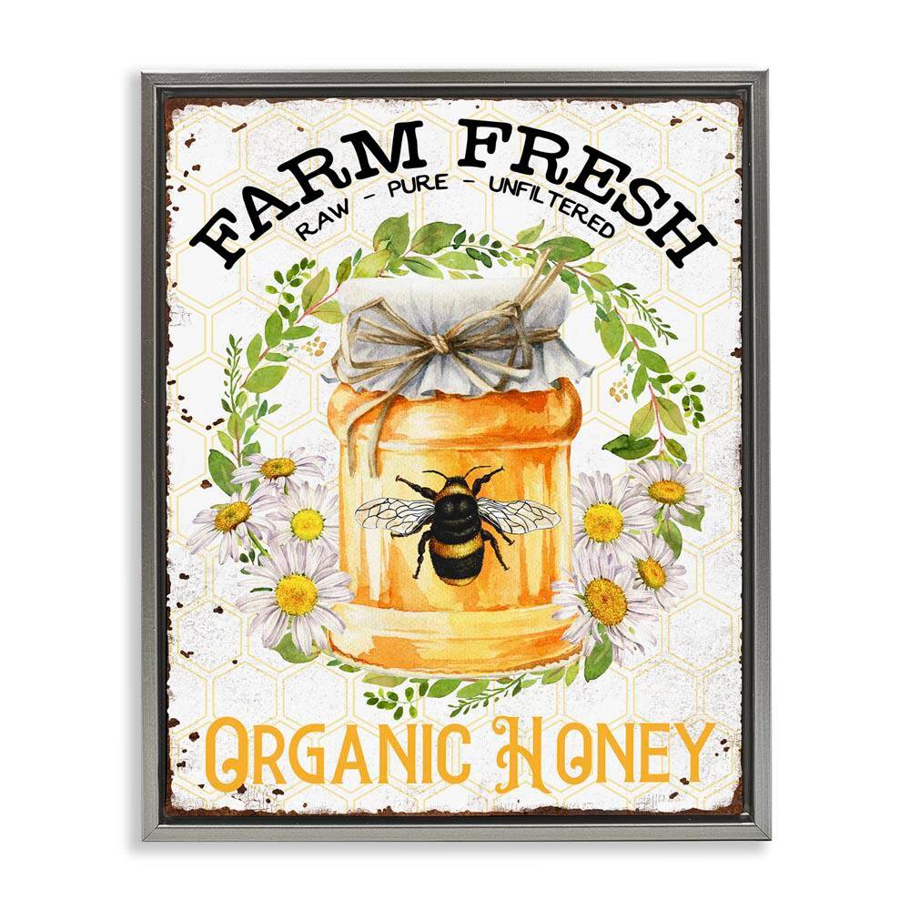 Farm Fresh Organic Honey by Creatif Belle Gray Floater Frame Animal Graphic Art Print 21 in. x 17 in. price history on PriceWatchPro