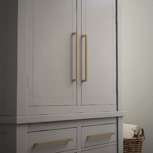 Modern Square 12 in. (305 mm) Modern Champagne Bronze Cabinet Drawer Pull with Open Back Design
