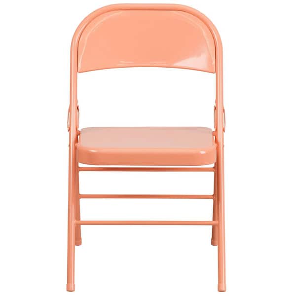 Flash Furniture Sedona Coral Metal Folding Chair (4-Pack)