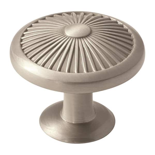 Amerock Crawford 1-3/8 in. (35mm) Traditional Satin Nickel Round Cabinet Knob