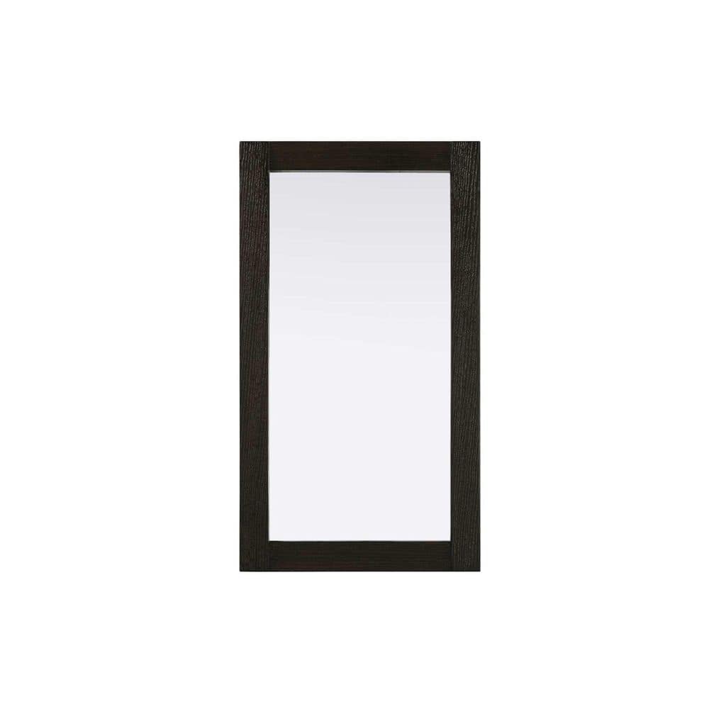 Chocolate Oak 18 in. W x 32 in. H Transitional Rectangle Mirror