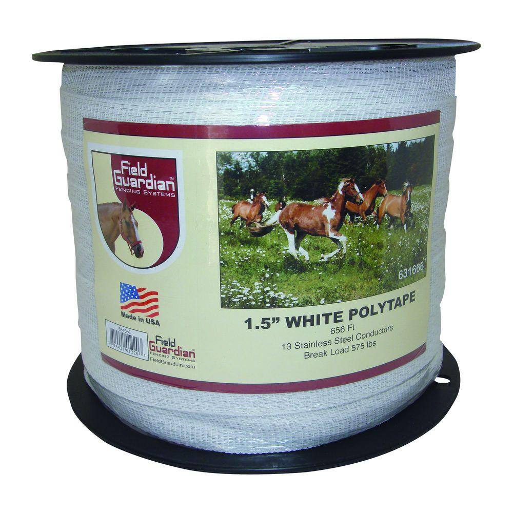 Field Guardian 1/2" White Polytape 1312' electric fence 634150 814421012999 