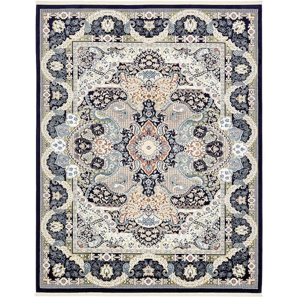 Unique Loom Narenj Glasgow Navy Blue 8' 0 x 10' 0 Area Rug