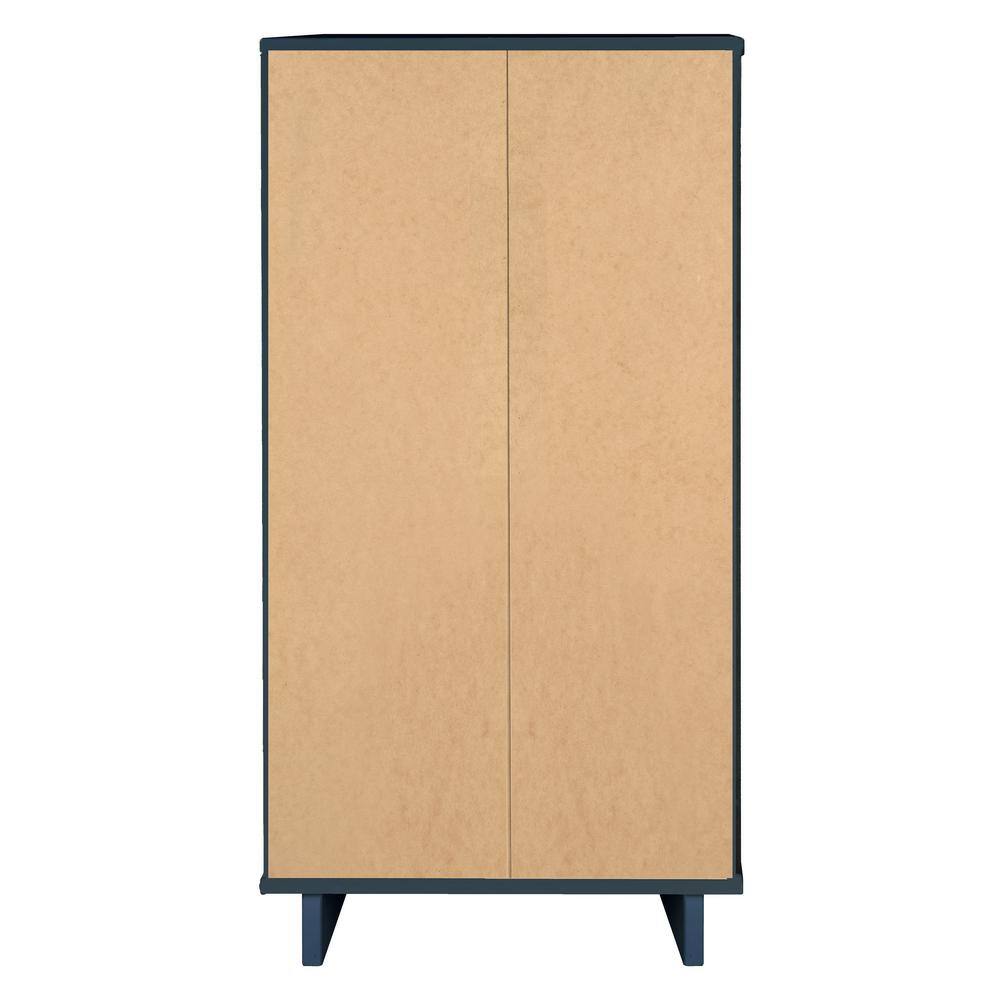 Midnight Blue Vertical 5-Drawer Dresser with Soft Close