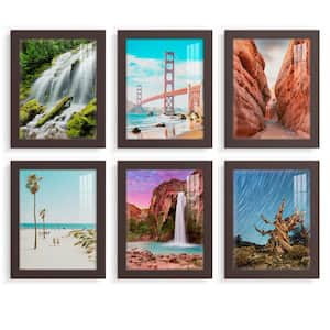 Modern 8 in. x 10 in. Brown Picture Frame (Set of 6)