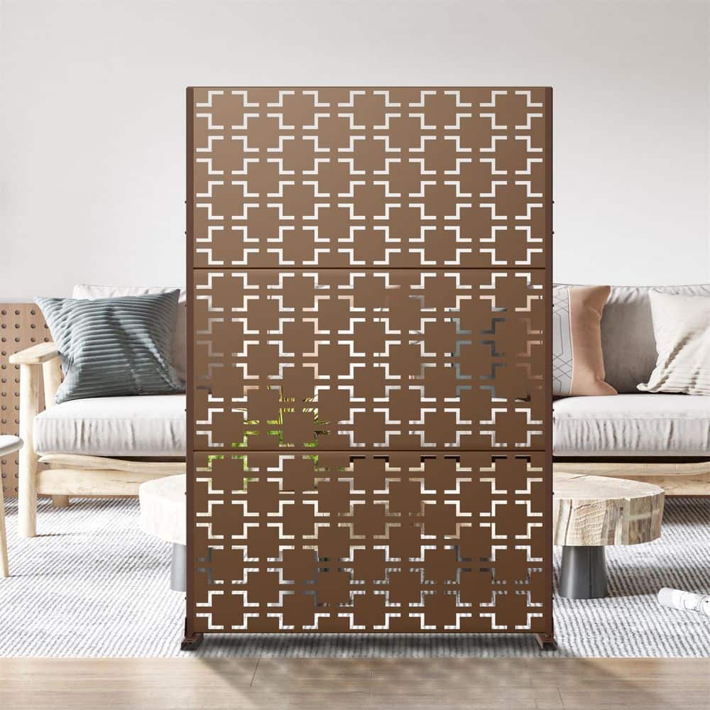 72 in. x 47 in. Brown Outdoor Metal Galvanized Privacy Screen Fence Garden Panels price history on PriceWatchPro