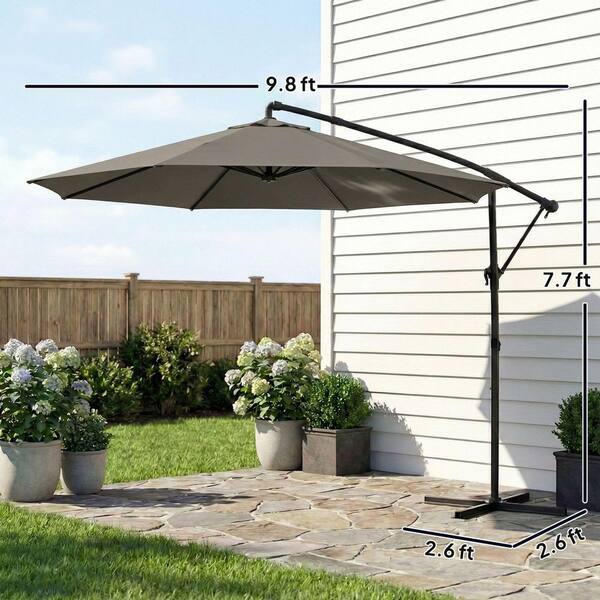 large offset patio umbrellas GRANDPATIO Duo Sidepost Aluminum Cantilever Outdoor Umbrella degree sunshade adjustment without How I record DOPE Gift Ideas Logo Color:2-Colors