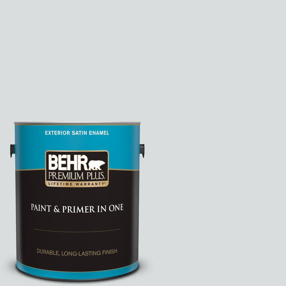 BEHR PREMIUM PLUS 1 gal. #N500-1 Shiny Luster Satin Enamel Exterior ...