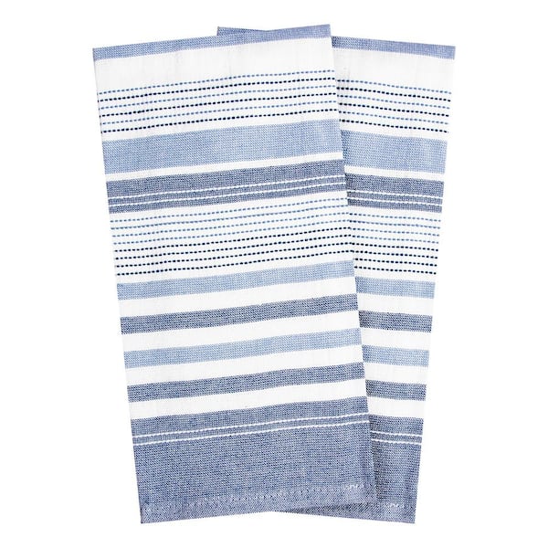 New 2-PACK KitchenAid Cotton Terry Kitchen Towels Blue Multi