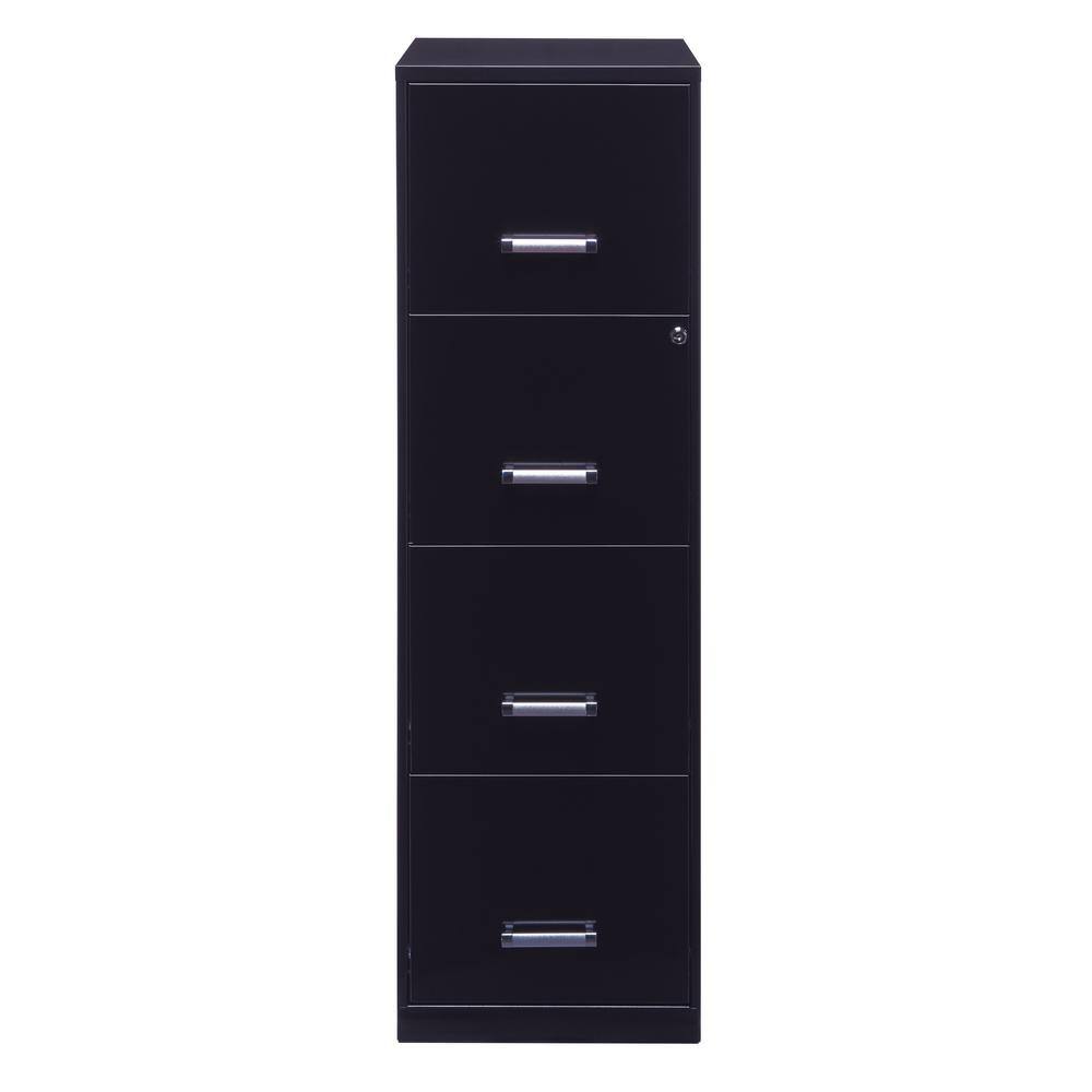 Black 18" Deep 4-Drawer Lockable Steel File Cabinet